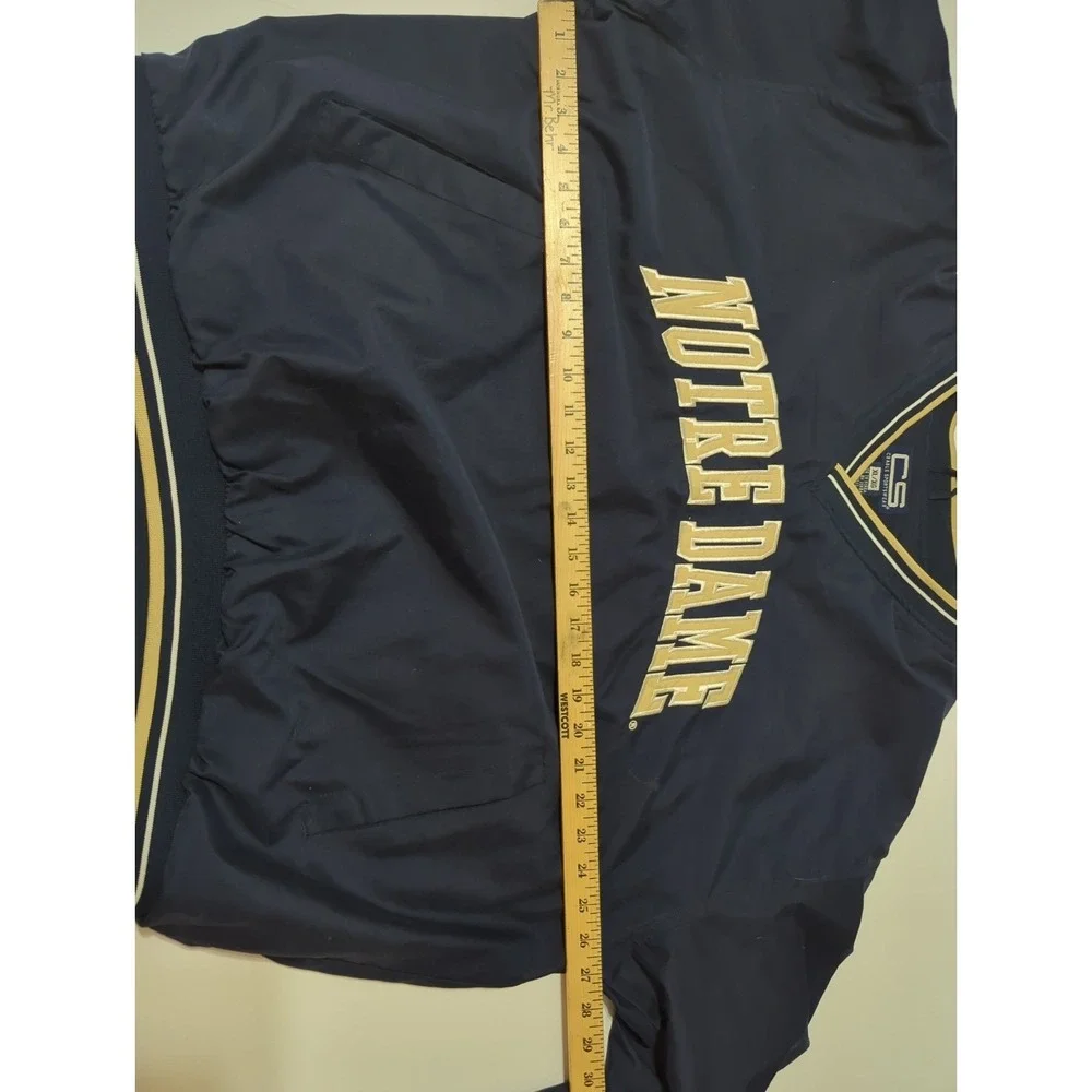 Vtg 90s Crable Sportswear Notre Dame Fighting Irish lined Pullover Jacket Men XL